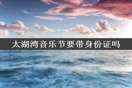 太湖湾音乐节要带身份证吗