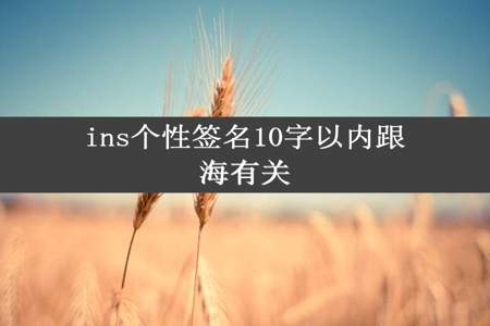 ins个性签名10字以内跟海有关