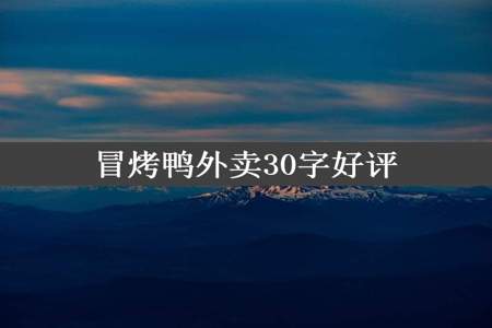 冒烤鸭外卖30字好评