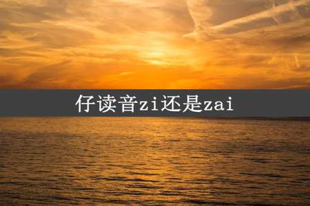 仔读音zi还是zai