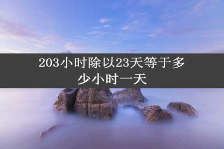 203小时除以23天等于多少小时一天