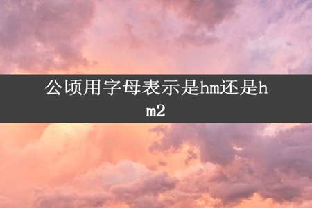 公顷用字母表示是hm还是hm2