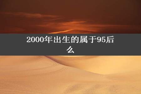 2000年出生的属于95后么