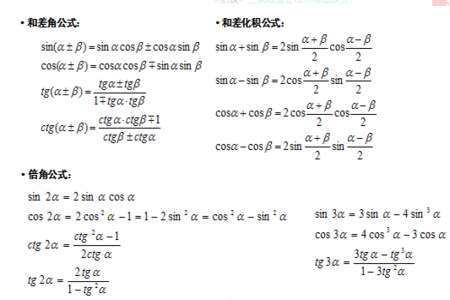 成考数学三角形公式