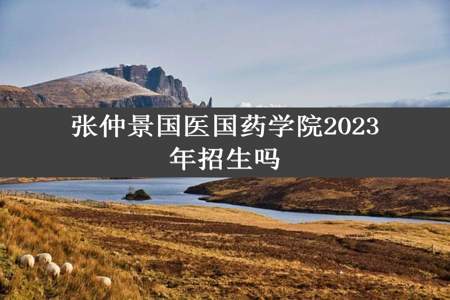 张仲景国医国药学院2023年招生吗