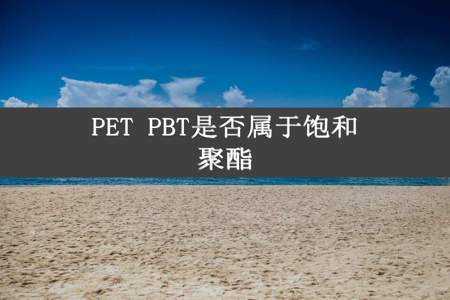 PET PBT是否属于饱和聚酯