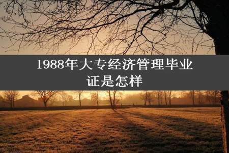 1988年大专经济管理毕业证是怎样