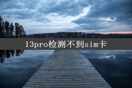 13pro检测不到sim卡