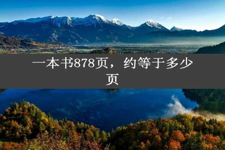 一本书878页，约等于多少页