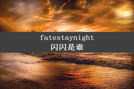 fatestaynight闪闪是谁