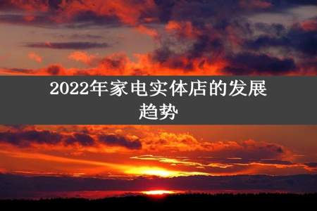 2022年家电实体店的发展趋势