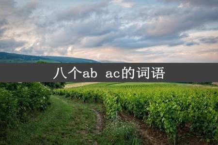 八个ab ac的词语