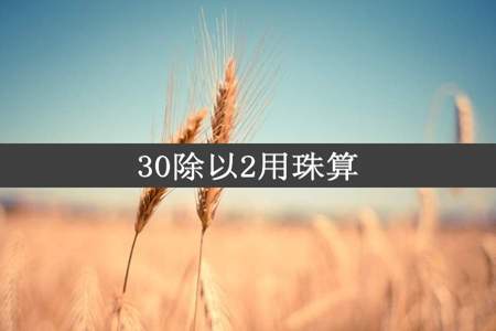 30除以2用珠算