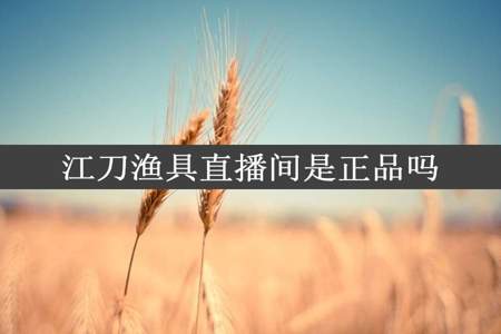 江刀渔具直播间是正品吗