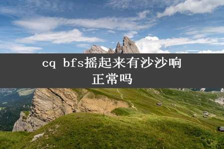 cq bfs摇起来有沙沙响正常吗