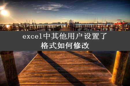 excel中其他用户设置了格式如何修改