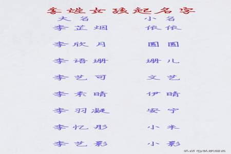 李姓取四字名字