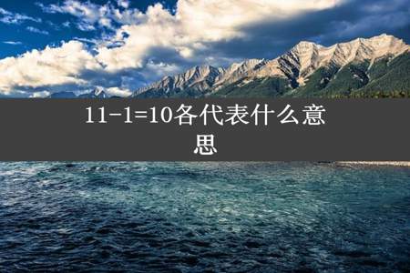 11-1=10各代表什么意思