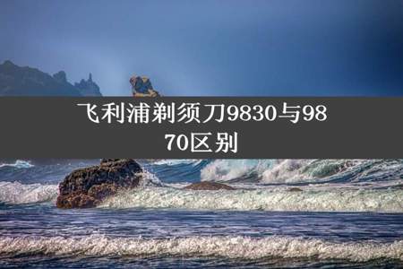 飞利浦剃须刀9830与9870区别