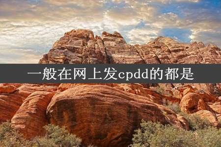 一般在网上发cpdd的都是