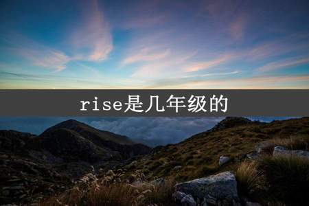 rise是几年级的