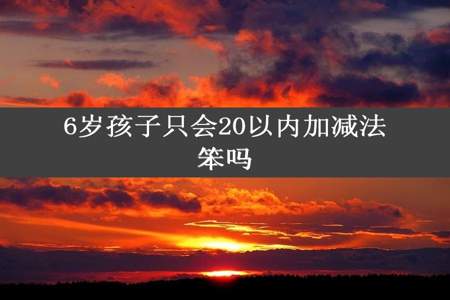 6岁孩子只会20以内加减法笨吗