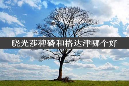 晓光莎稗磷和格达津哪个好