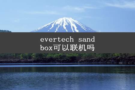 evertech sandbox可以联机吗