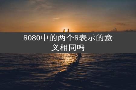 8080中的两个8表示的意义相同吗