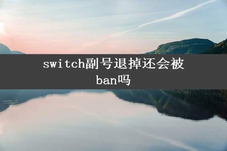 switch副号退掉还会被ban吗