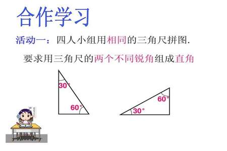 每个三角尺上都有两个锐角对吗