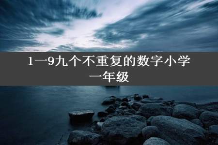 1一9九个不重复的数字小学一年级