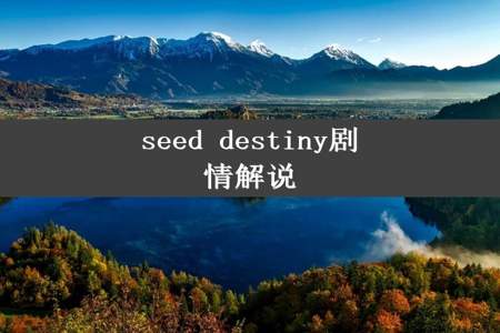 seed destiny剧情解说