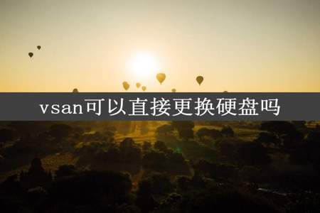 vsan可以直接更换硬盘吗