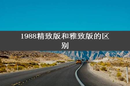 1988精致版和雅致版的区别