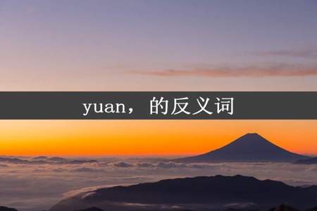 yuan，的反义词