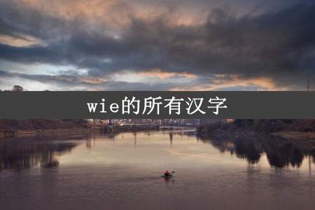 wie的所有汉字