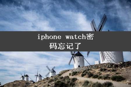 iphone watch密码忘记了