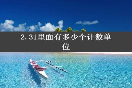 2.31里面有多少个计数单位