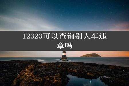 12323可以查询别人车违章吗