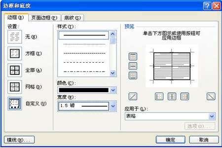 word中表格边框线，双窄线是哪种的