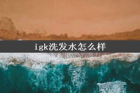 igk洗发水怎么样