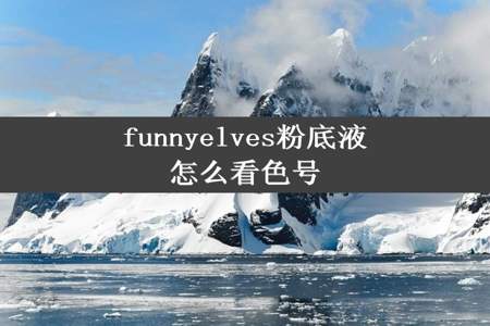 funnyelves粉底液怎么看色号