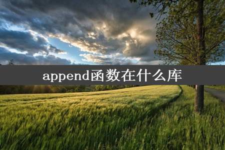 append函数在什么库