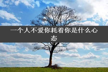 一个人不爱你耗着你是什么心态