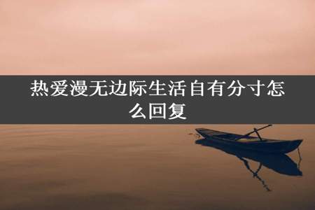 热爱漫无边际生活自有分寸怎么回复