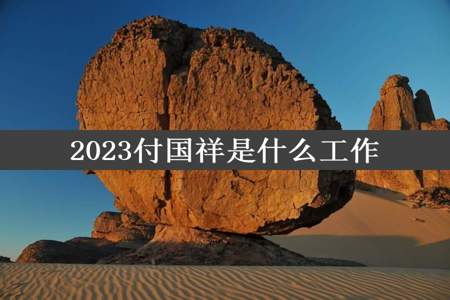 2023付国祥是什么工作