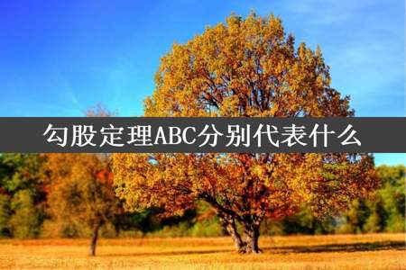 勾股定理ABC分别代表什么