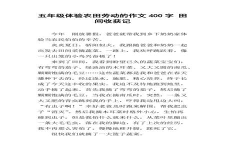 劳动收获怎么写简写20个字