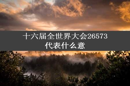 十六届全世界大会26573代表什么意